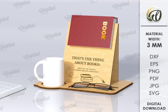 3D Book Stand Laser Cut: Home Decor