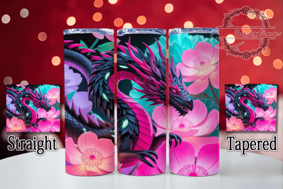 3D Floral Fantasy Dragon Tumbler: Elevating Drinkware with Digital Artistry