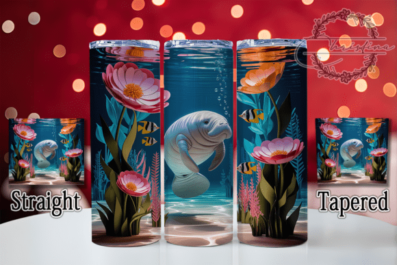 3D Ocean Manatee Tumbler Design