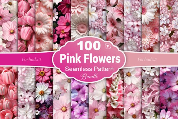 3D Pink Flower Seamless Pattern: Elegant Digital Paper