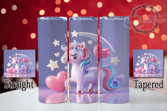 3D Puffy Unicorn Tumbler: A Digital Design for Creative Drinkware