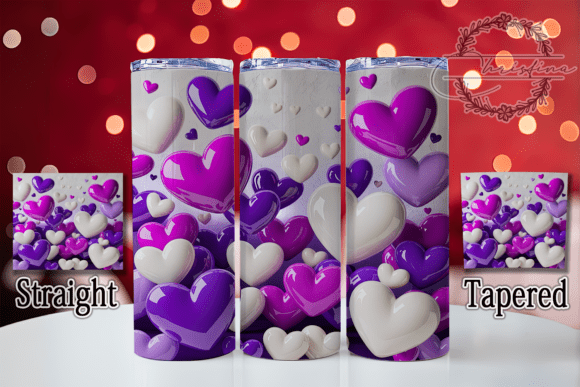 3D Purple Valentine Hearts Tumbler: A Digital Asset for Creative Workflows