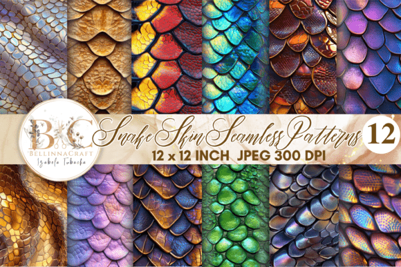 3D Snake Skin Seamless Digital Paper Guide