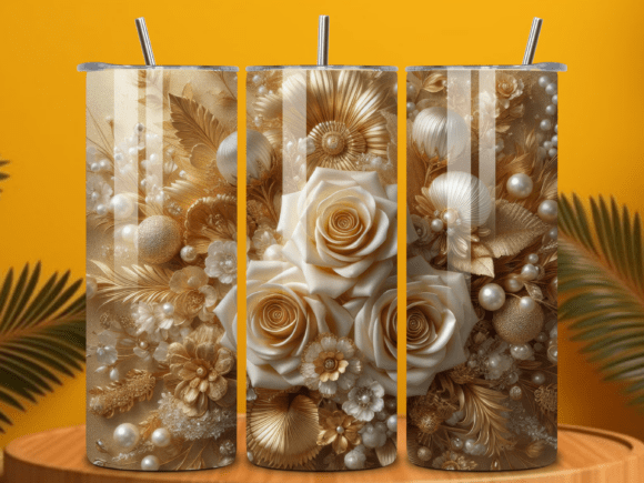 3D White and Golden Floral Tumbler Wrap: A Practical Guide for Creators