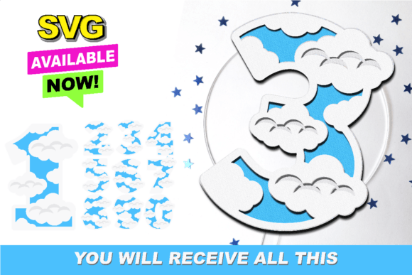Clouds Numbers 3D SVG: Elevating Digital Design with Dimensional Typography
