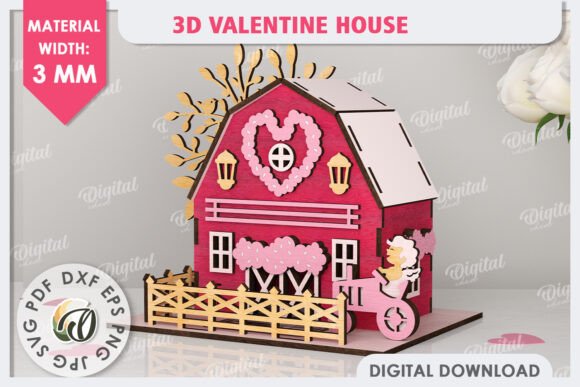 Crafting a 3D Valentine’s House Laser Cut