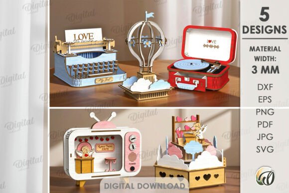 Crafting Love: 3D Valentine’s Laser Decor Bundle