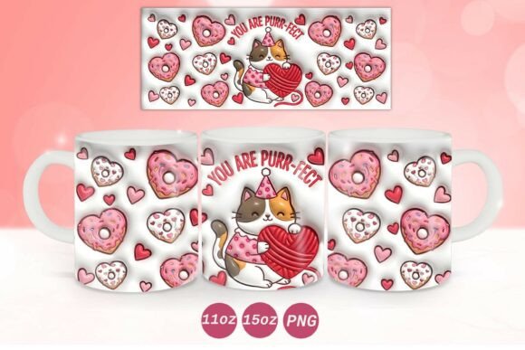 Crafting Love: A Guide to the 3D Inflated Valentine Cat Mug Wrap for Sublimation