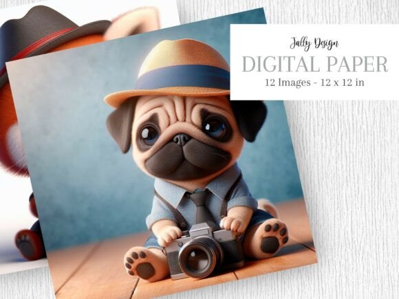 Cute 3d Animals Photographer Clipart 4