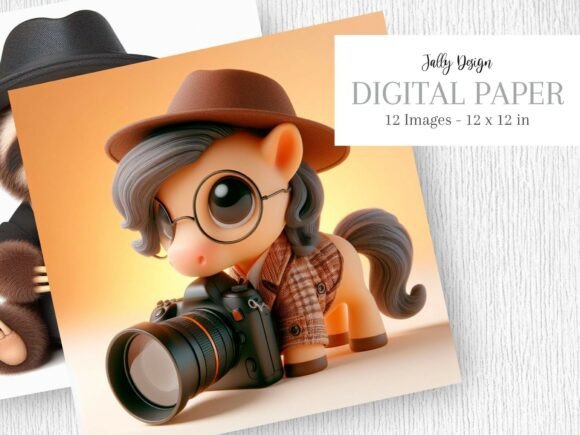 Cute 3d Animals Photographer Clipart 6