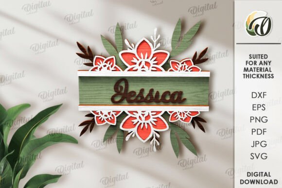 Evaluating the 3D Custom Floral Door Sign Laser Cut Digital File