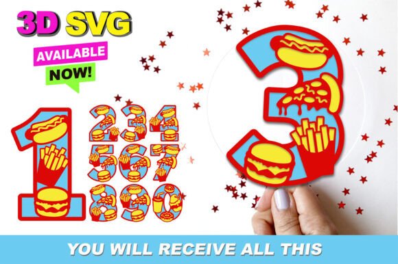 Fast Food Numbers 3D SVG: Elevating Your Digital Crafting Projects