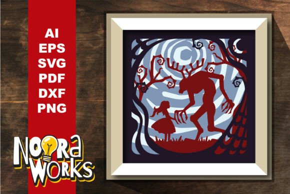 Gothic Stag Forest Scene 3D Cut Files