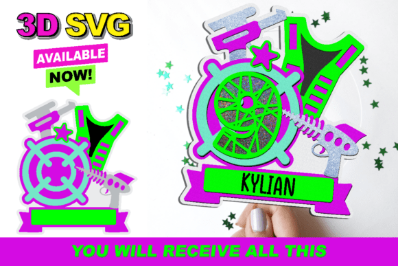 Level Up Your Party Decor with a Laser Tag Cake Topper 3D SVG