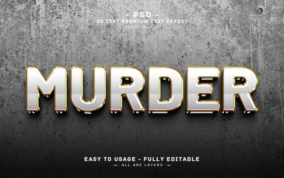 Murder 3D Editable PSD Text Effect Style
