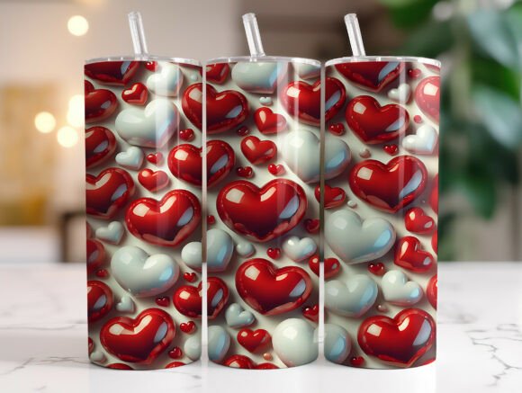 Red White 3D Hearts 20oz Tumbler Wrap: A Practical Evaluation