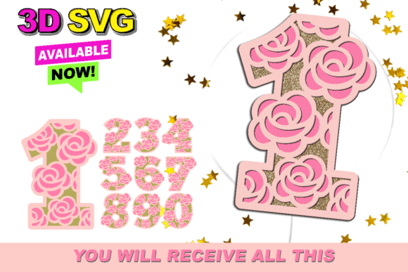 Roses Numbers 3D SVG: Elevating Digital Craft with Dimensional Numerals