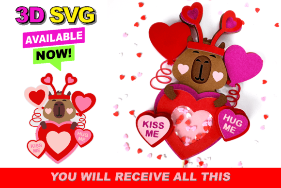 Strategic Design: Leveraging the Cute Capybara Valentines Topper 3D SVG for Creative Impact