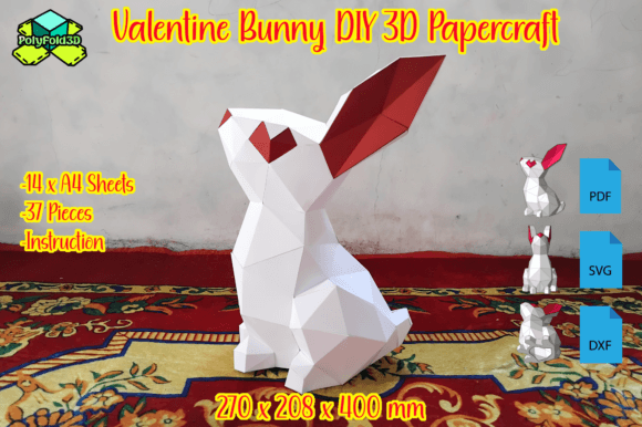 Valentine Bunny DIY 3D Papercraft